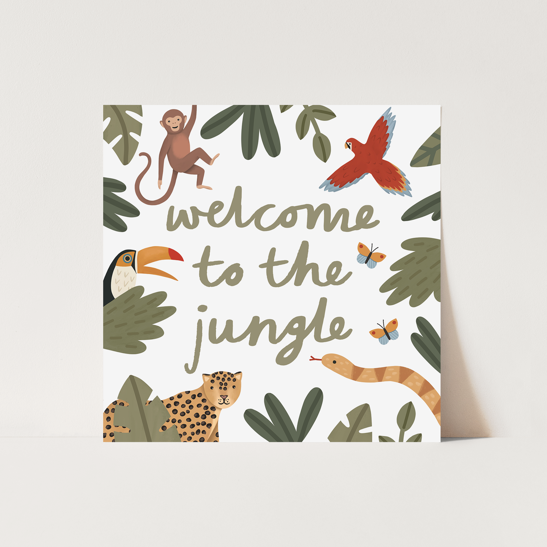 Kid of the Village Welcome to the Jungle Art Print - White