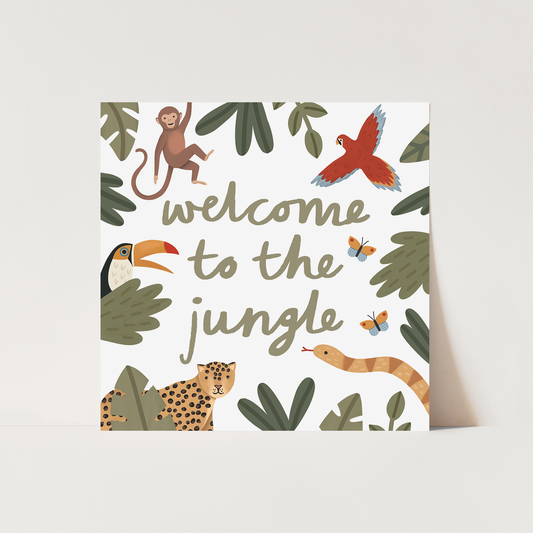 Kid of the Village Welcome to the Jungle Art Print - White