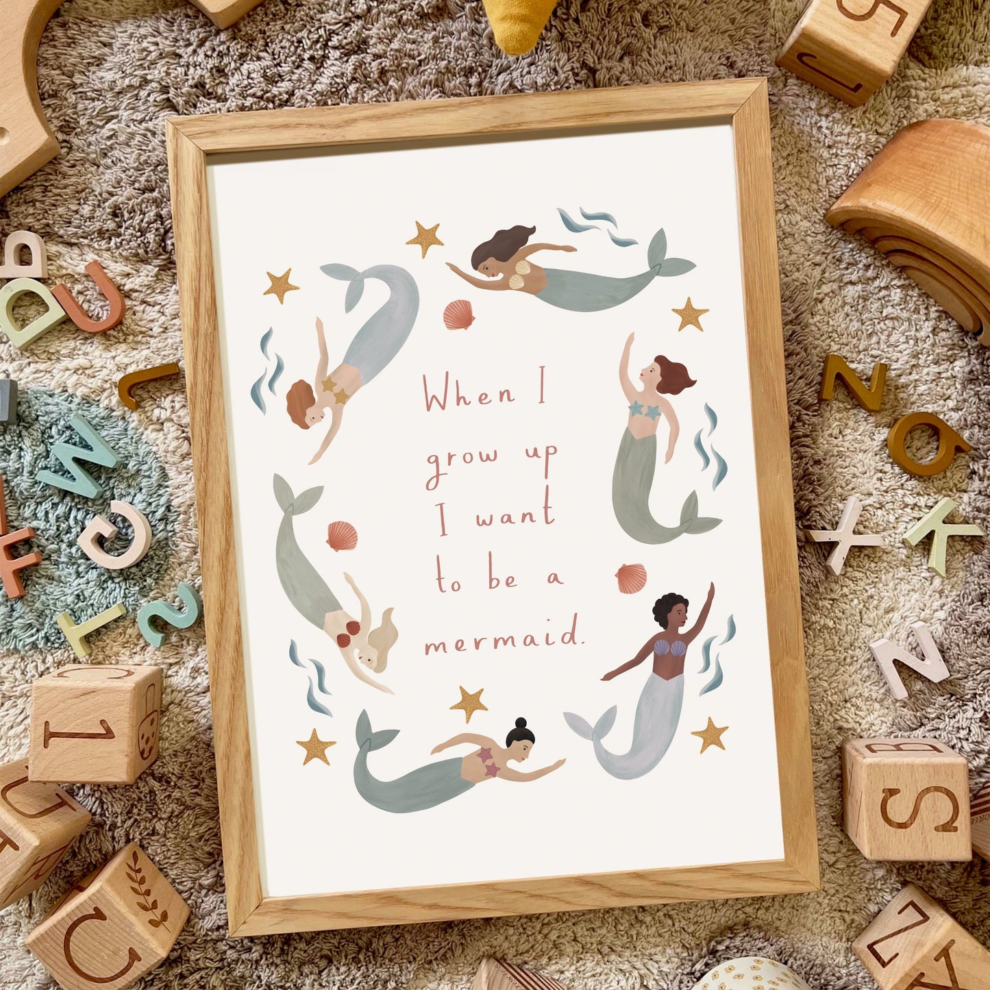 Kid of the Village When I grow up I want to be a Mermaid Art Print