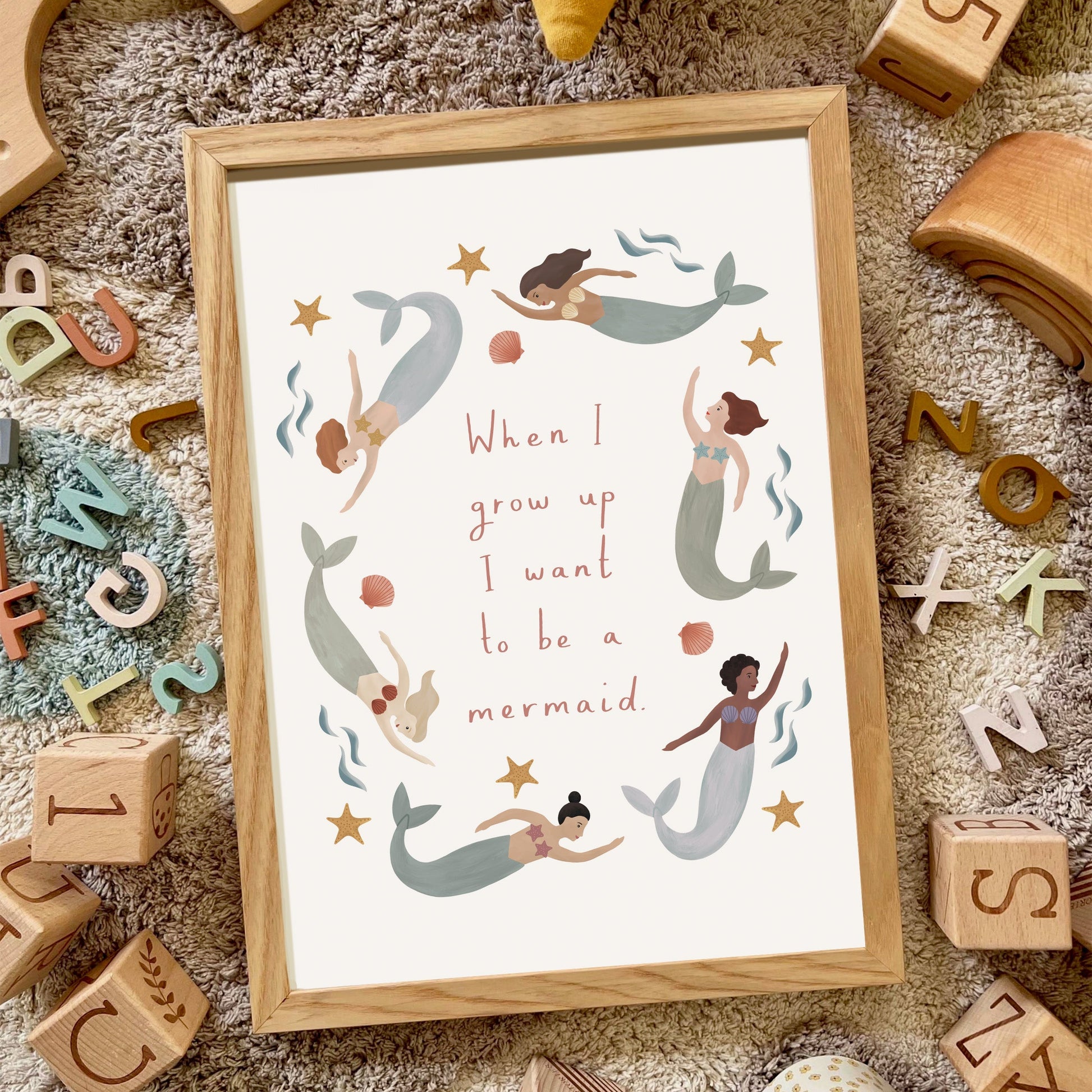 Kid of the Village When I grow up I want to be a Mermaid Art Print