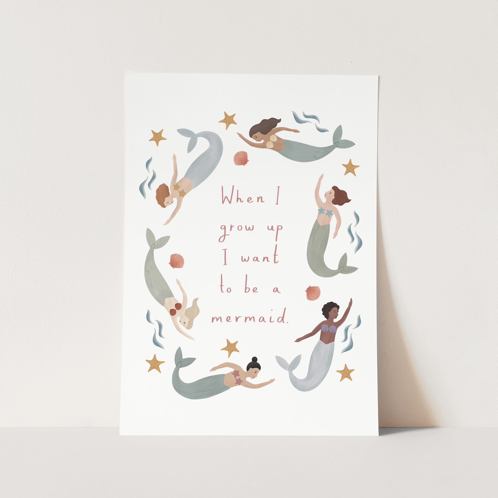 Kid of the Village When I grow up I want to be a Mermaid Art Print