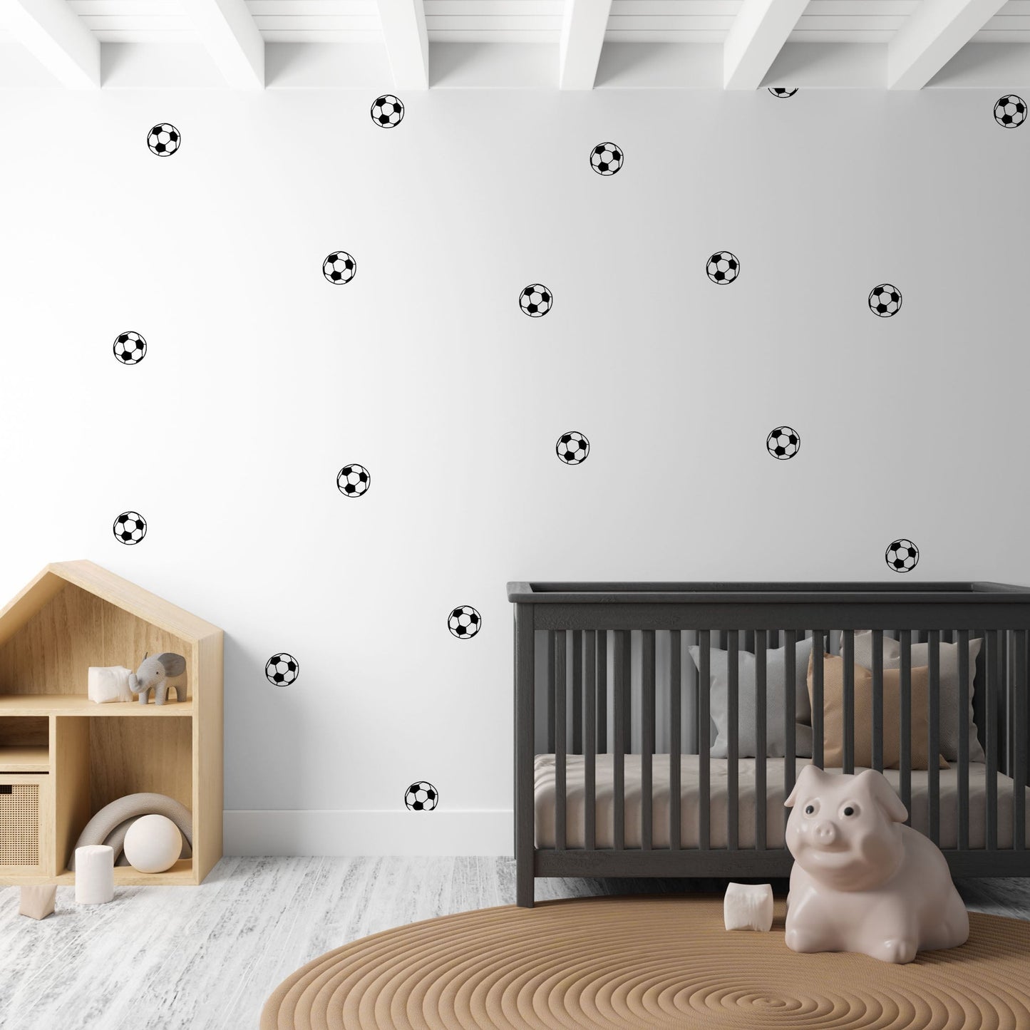 White Football Fabric Wall Stickers by The Little Jones