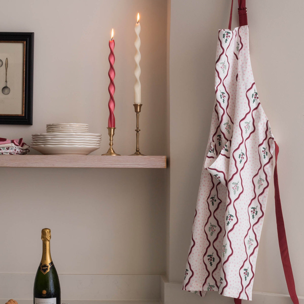 Avery Row Kitchen Apron - Berry Ribbons