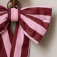 Avery Row Christmas Hanging Bow - Bold Stripe Burgundy