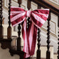 Avery Row Christmas Hanging Bow - Bold Stripe Burgundy