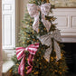 Avery Row Christmas Hanging Bow - Bold Stripe Burgundy