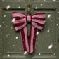 Avery Row Christmas Hanging Bow - Bold Stripe Burgundy