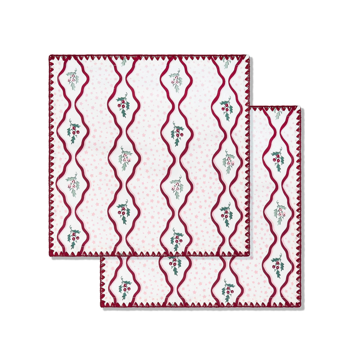 Avery Row Napkins, Set of 2 - Berry Ribbons