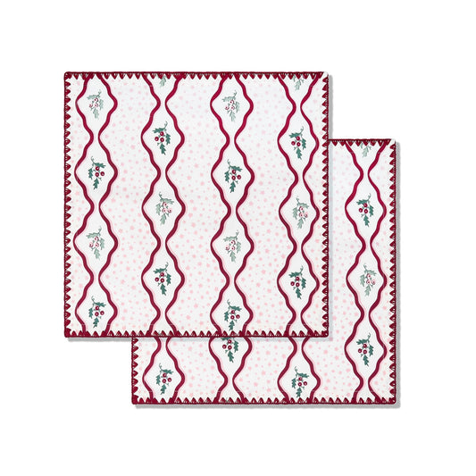 Avery Row Napkins, Set of 2 - Berry Ribbons