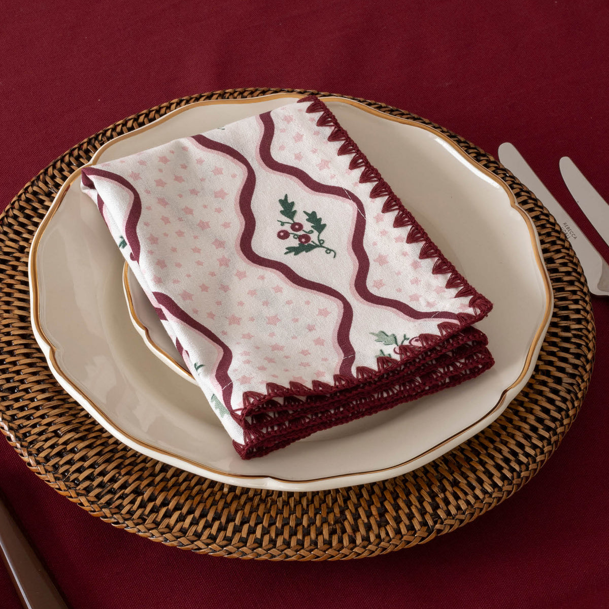 Avery Row Napkins, Set of 2 - Berry Ribbons