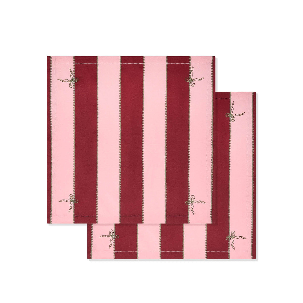 Avery Row Napkins, Set of 2 - Bold Stripe Burgundy