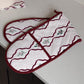 Avery Row Christmas Double Oven Glove - Berry Ribbons