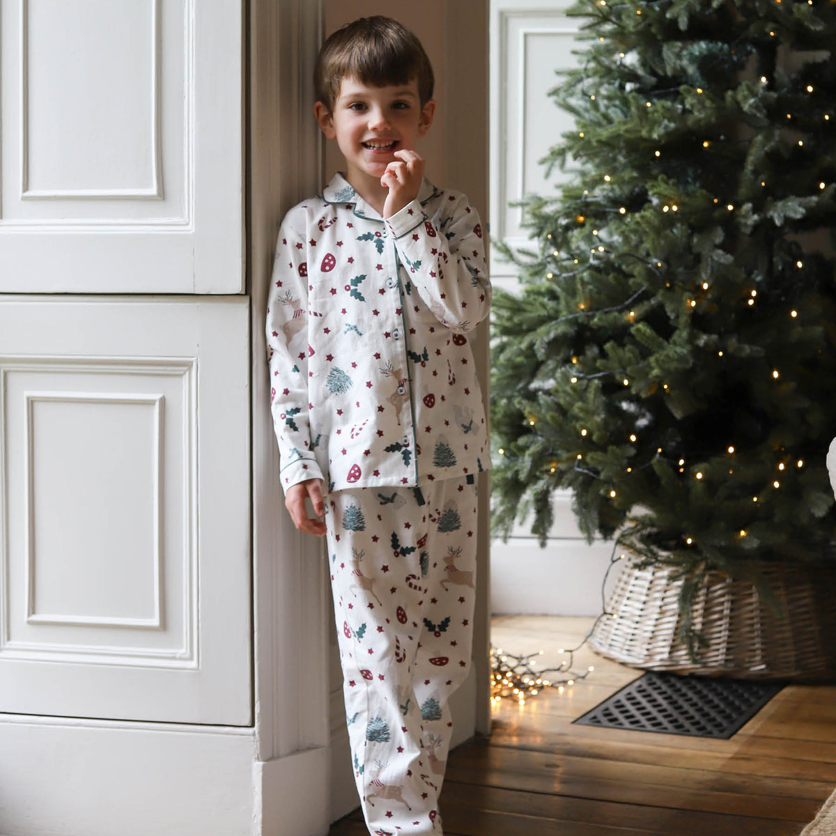 Avery Row Children's Flannel Pyjamas -  Christmas Carousel