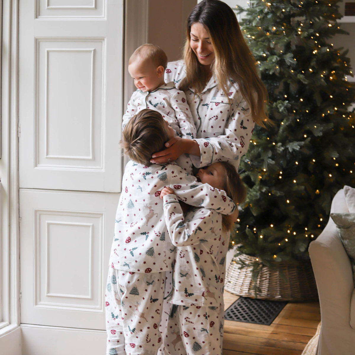 Avery Row Children's Flannel Pyjamas -  Christmas Carousel