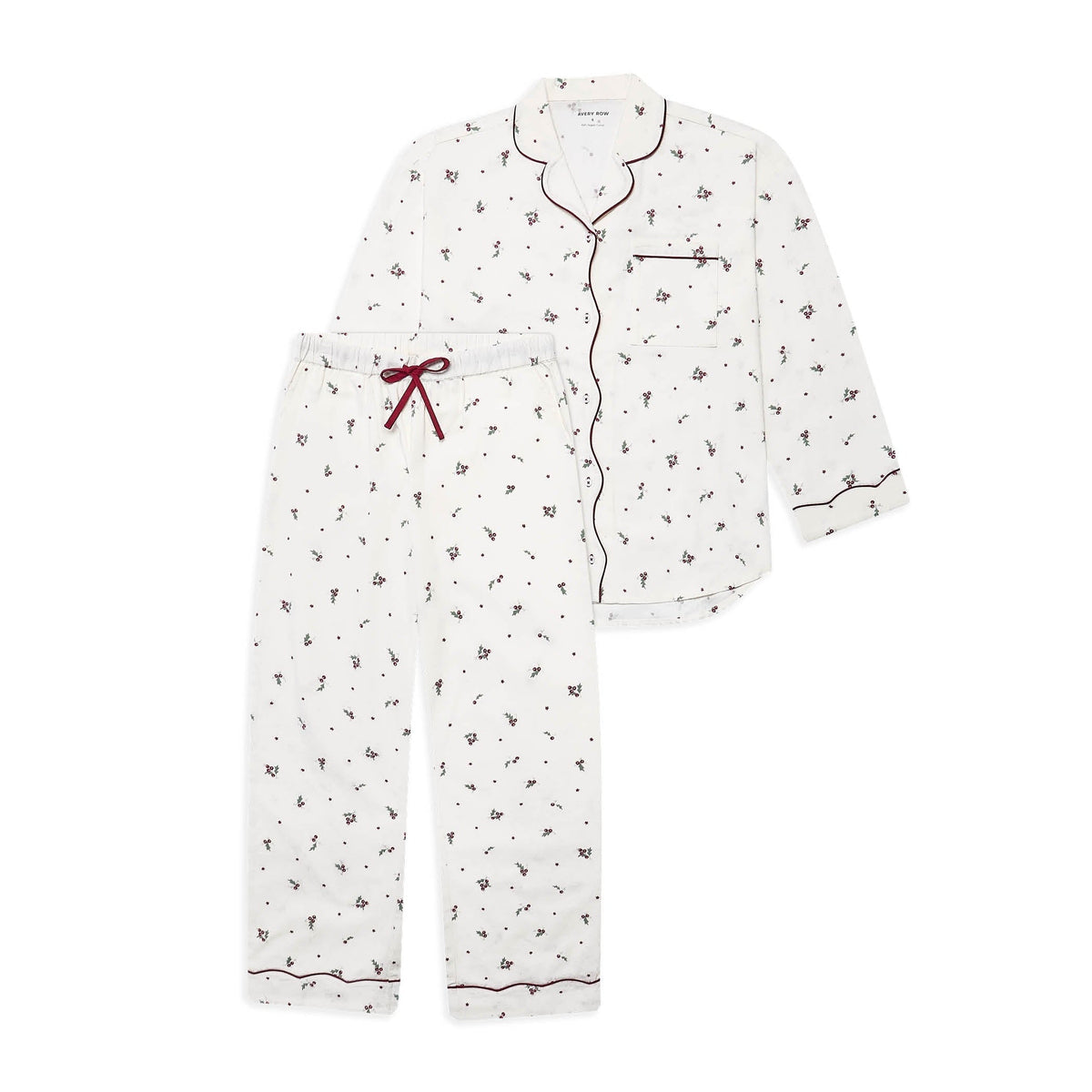 Avery Row Women's Flannel Pyjamas - Holly Scatter