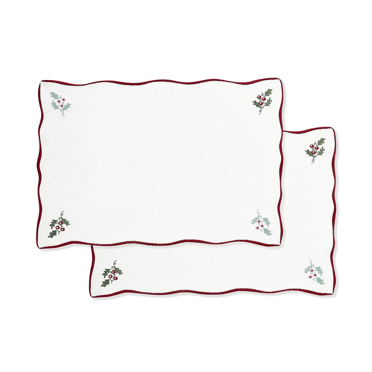 Avery Row Cotton Place Mats, Set of 2 - Berry Ribbons
