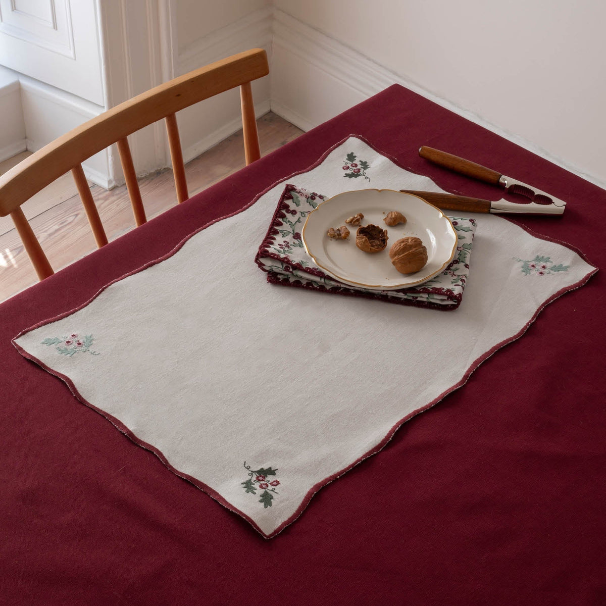 Avery Row Cotton Place Mats, Set of 2 - Berry Ribbons