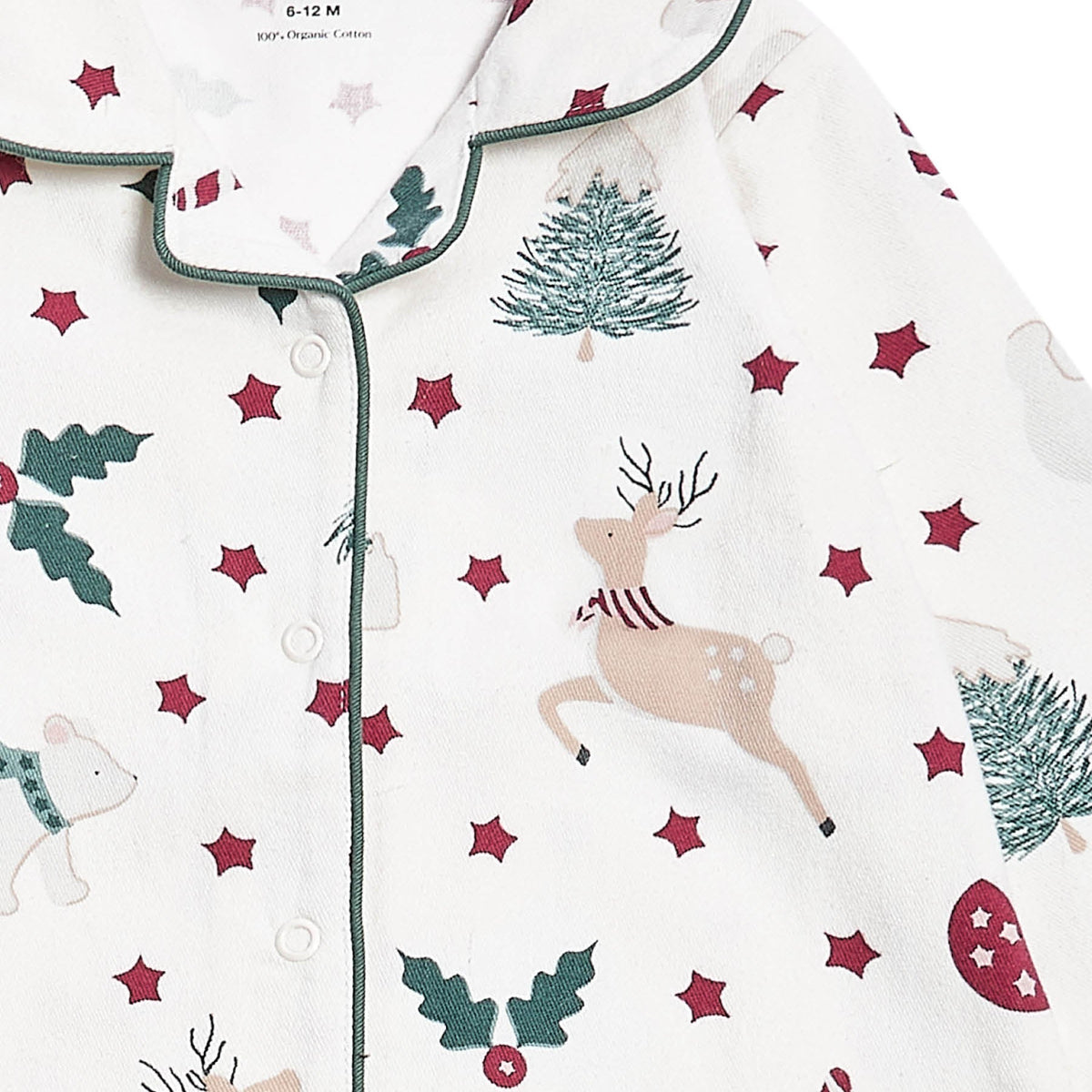 Avery Row Baby Flannel Sleepsuit - Christmas Carousel