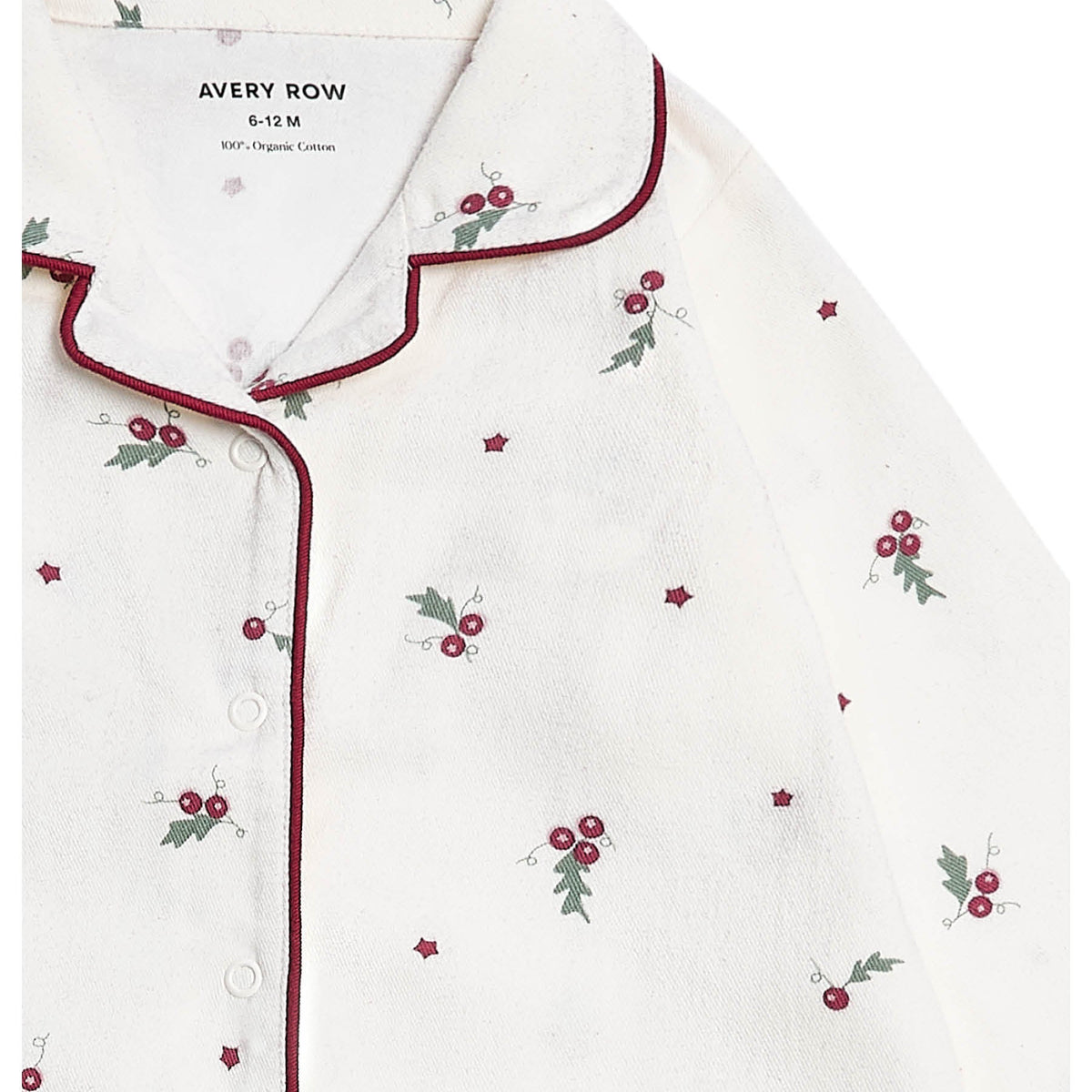 Avery Row Baby Flannel Sleepsuit - Holly Scatter