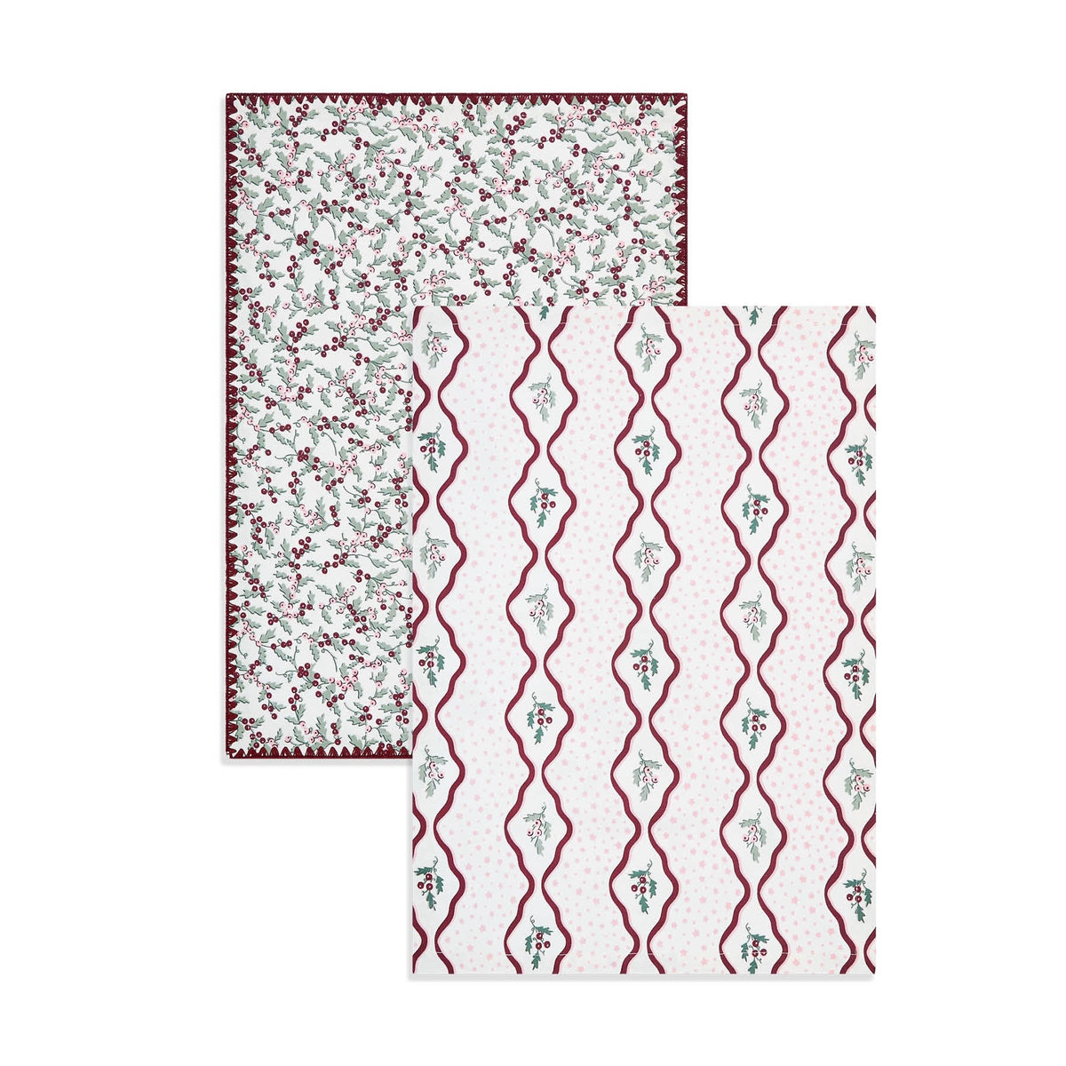 Avery Row Tea Towels, Set of 2 - Berry Ribbons