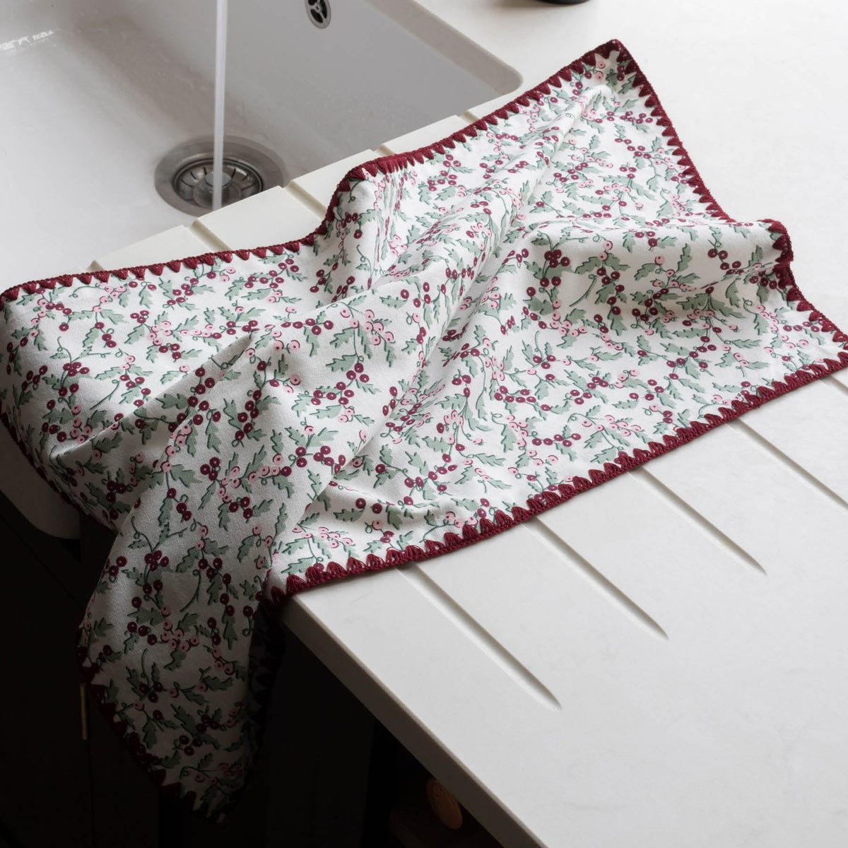 Avery Row Tea Towels, Set of 2 - Berry Ribbons