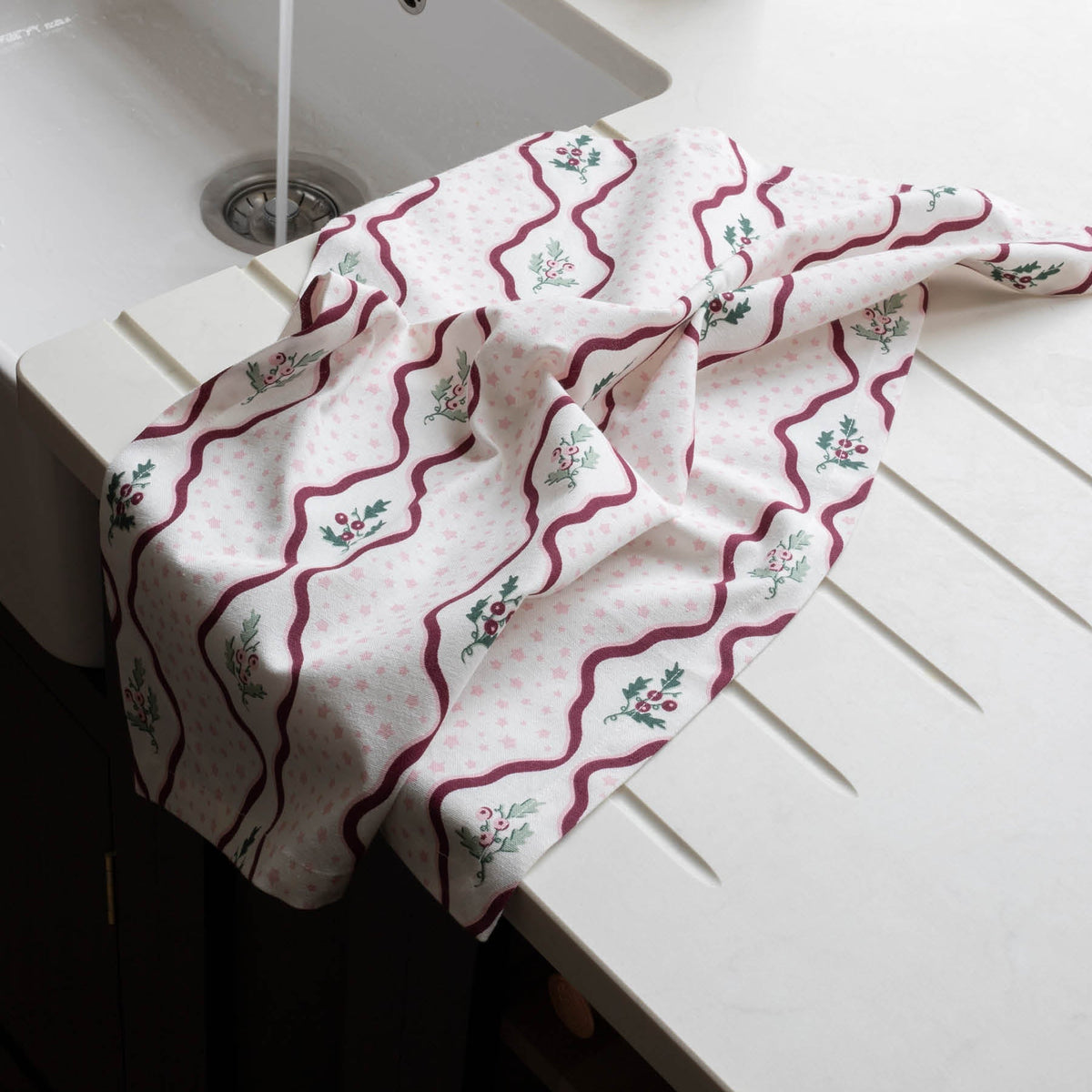 Avery Row Tea Towels, Set of 2 - Berry Ribbons
