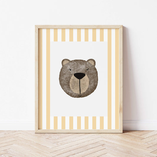 The Little Jones Bear Print - Yellow Stripes