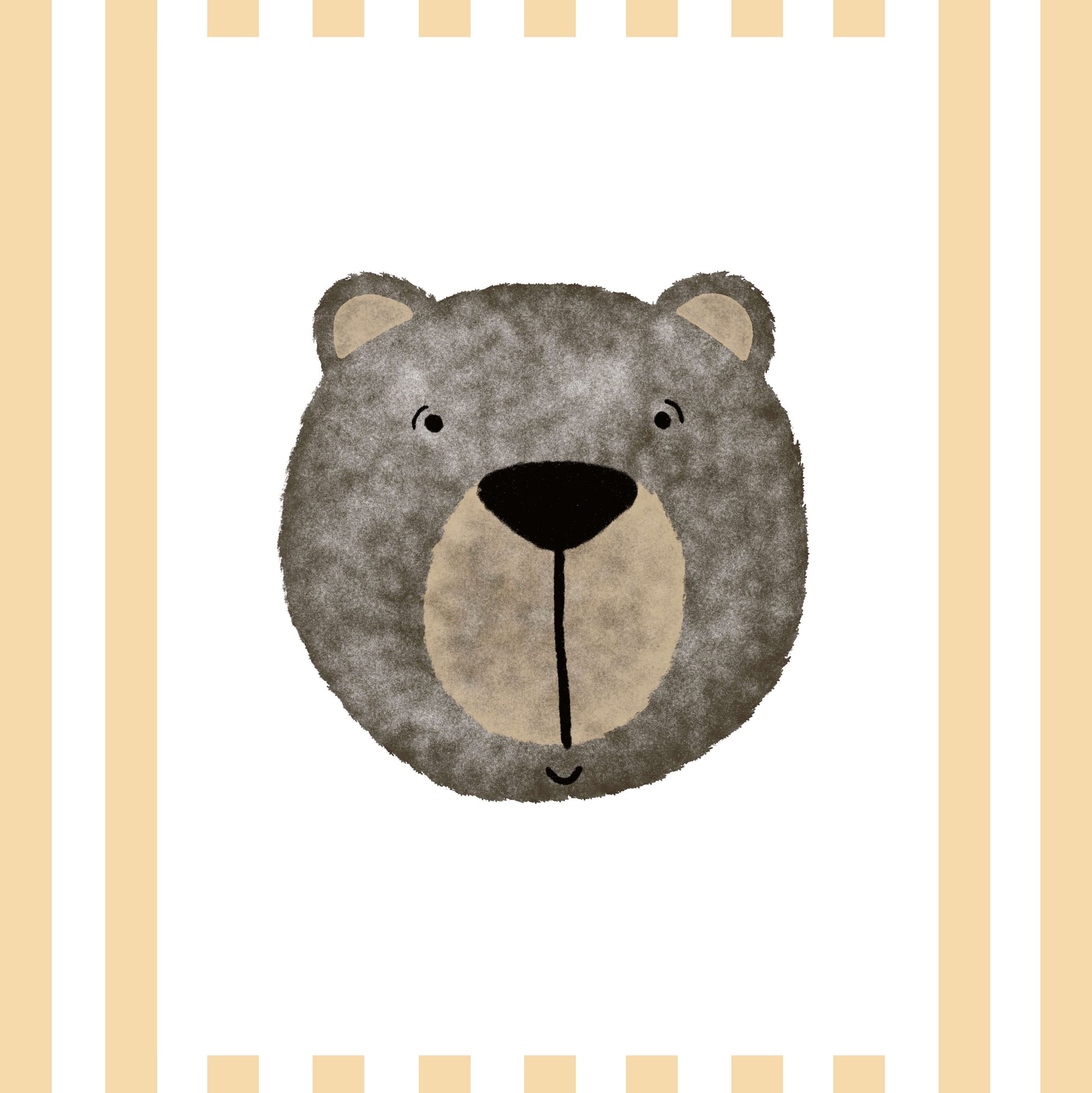 The Little Jones Bear Print - Yellow Stripes