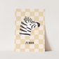 Kid of the Village Zebra Check Art Print - Beige