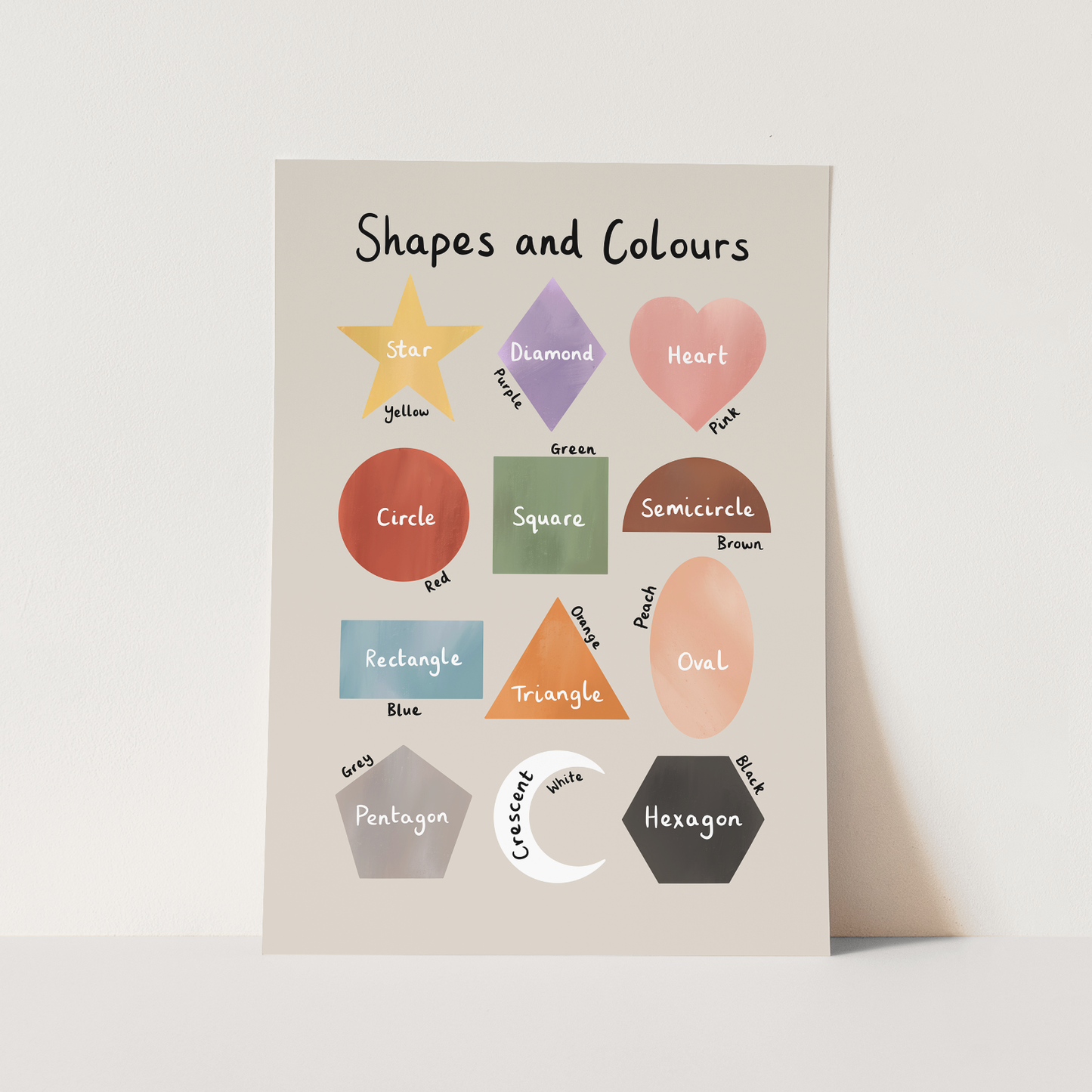 Kid of the Village Shapes and Colours Art Print - Stone