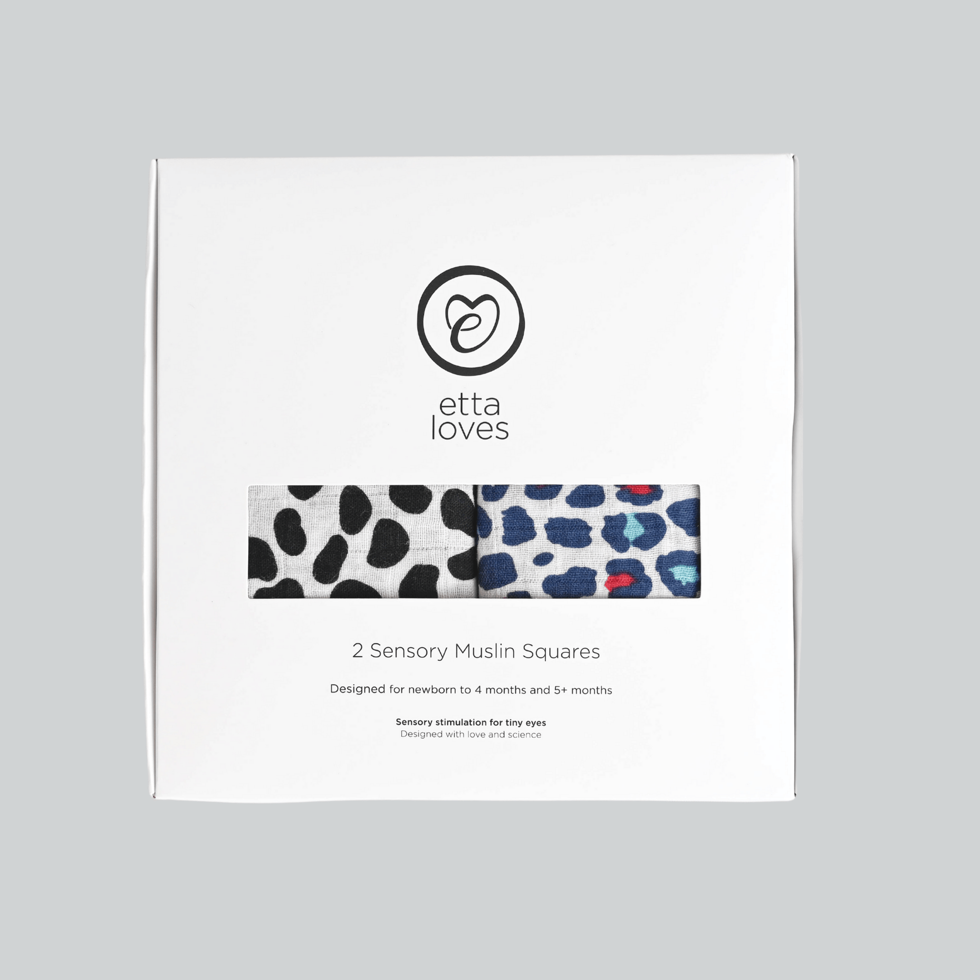 Etta Loves Organic Sensory Muslin Cloths - 2 Pk - Animal Prints