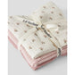 Lil' Atelier Organic Muslin Cloths - 3 Pk - Coconut Milk/Peach Whip