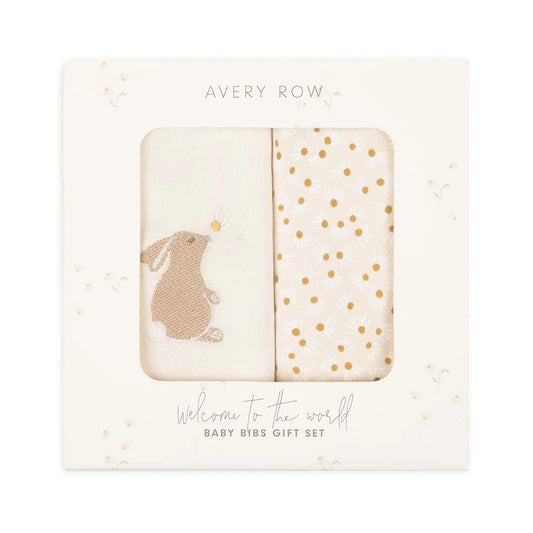Avery Row Baby Bibs Gift Set - Bunny/Daisy Meadow