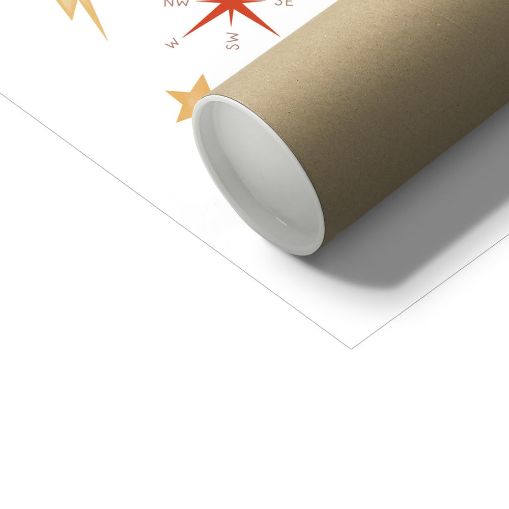 Kid of the Village World Map Art Print - Rose