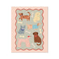 Kid of the Village Dogs Art Print - Sage/Pink
