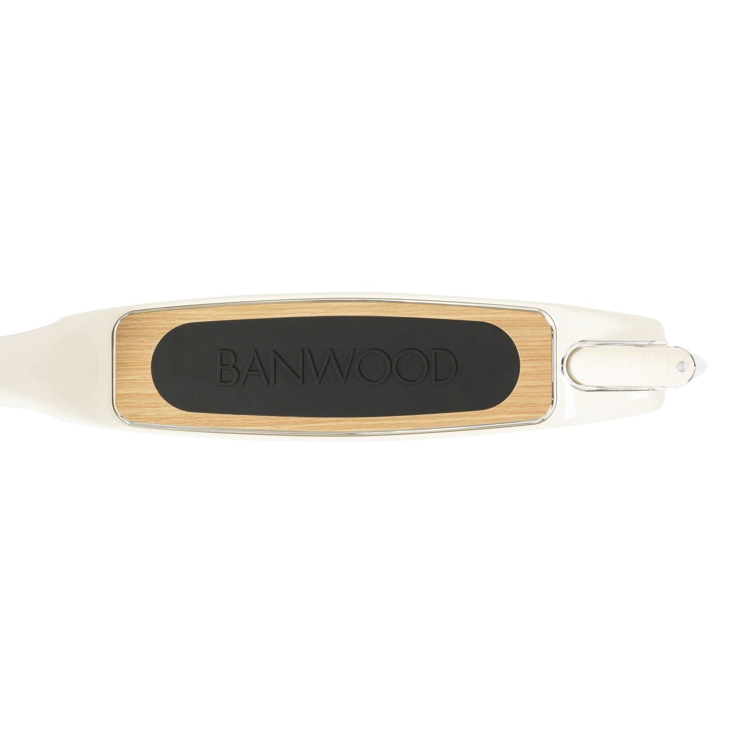 Banwood product with wooden and metallic design on a white background