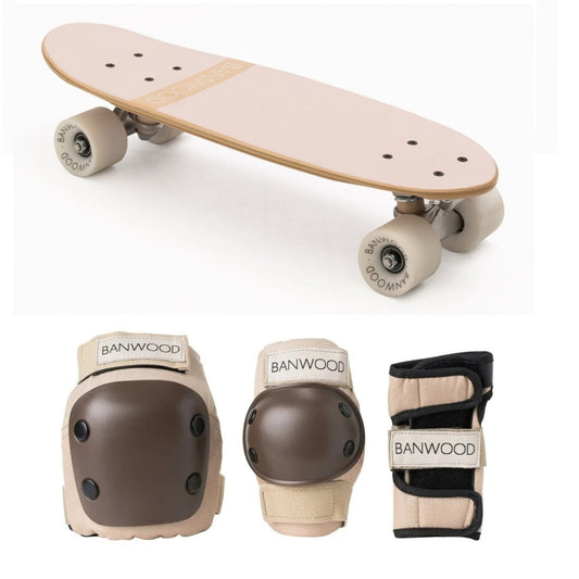 Banwood Skateboard + Protective Gear - Pink