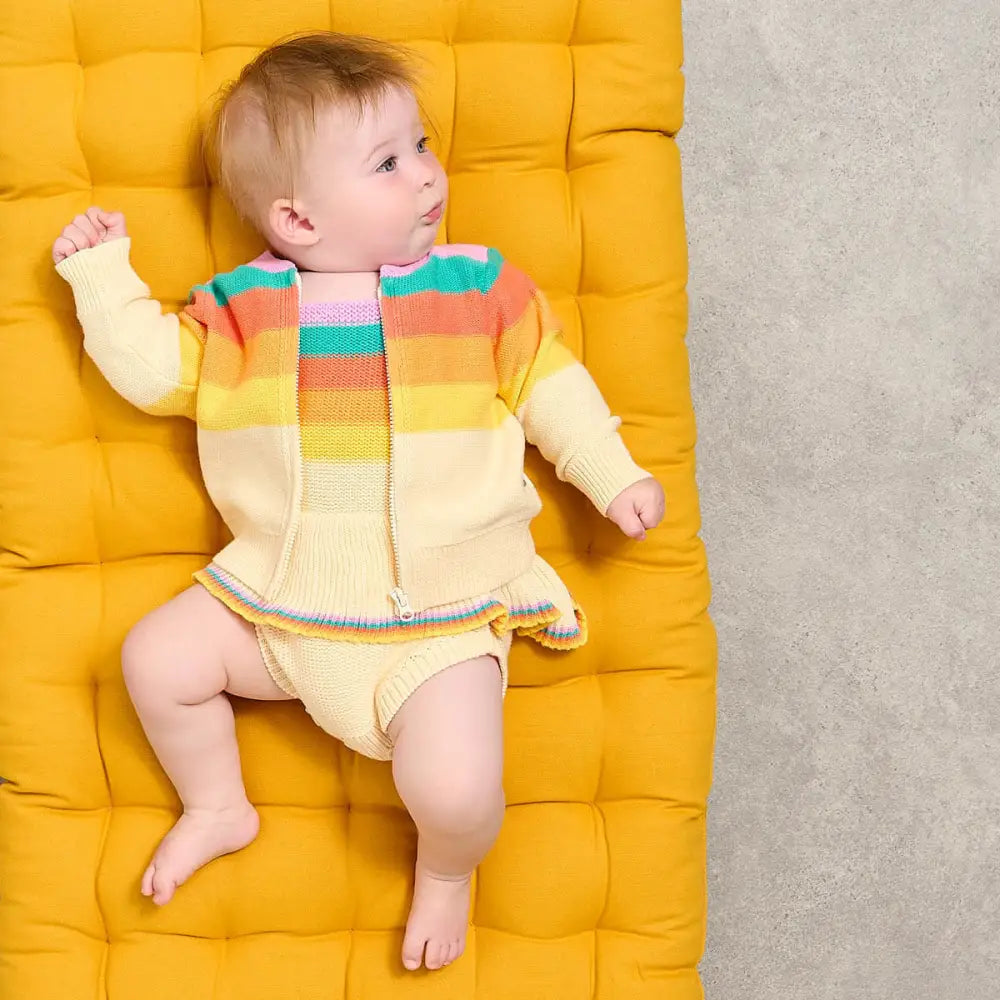 The Bonniemob Barnacle Rainbow Pink Stripe Cardigan