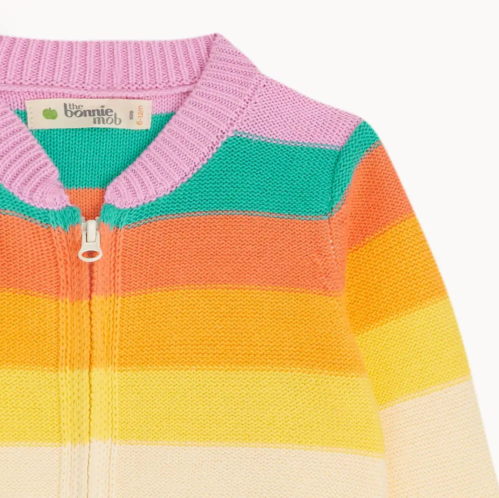 The Bonniemob Barnacle Rainbow Pink Stripe Cardigan