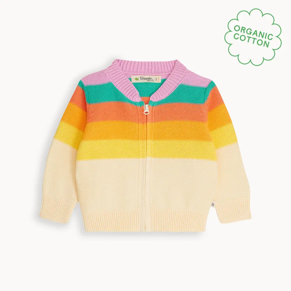 The Bonniemob Barnacle Rainbow Pink Stripe Cardigan