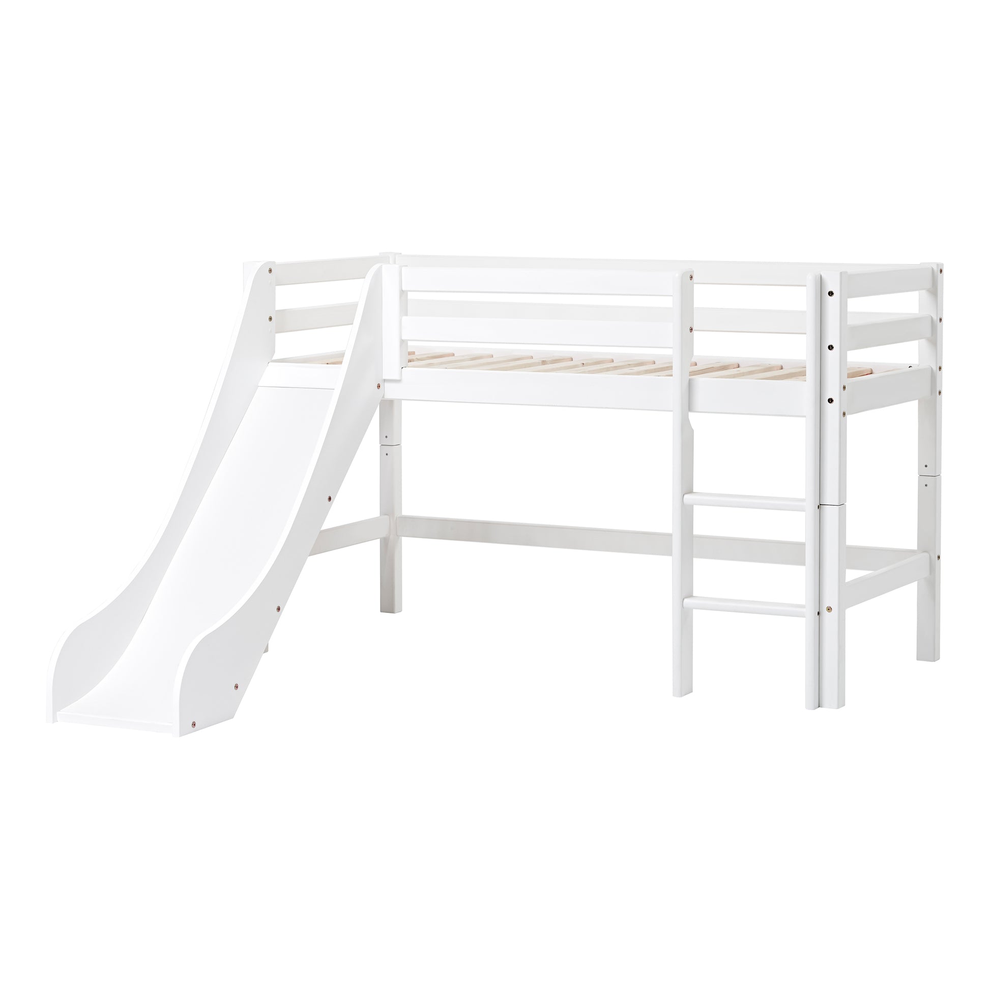 Hoppekids Eco Dream Mid Sleeper Bed with Slide - White (2 Sizes Available)