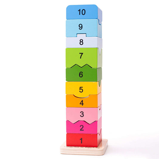 Bigjigs Wooden Stacking Number Tower