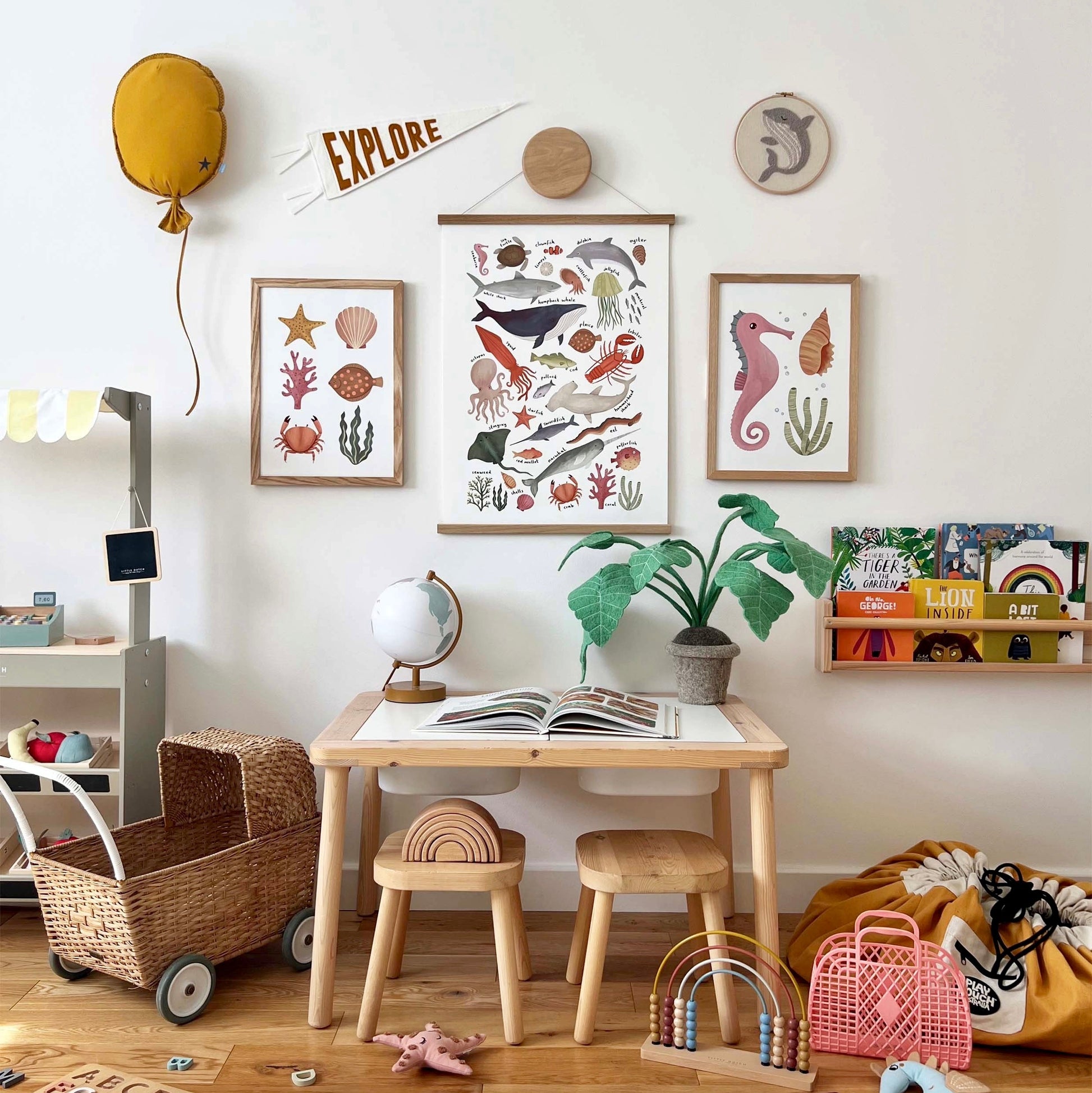 Kid of the Village Ocean Life Chart Art Print