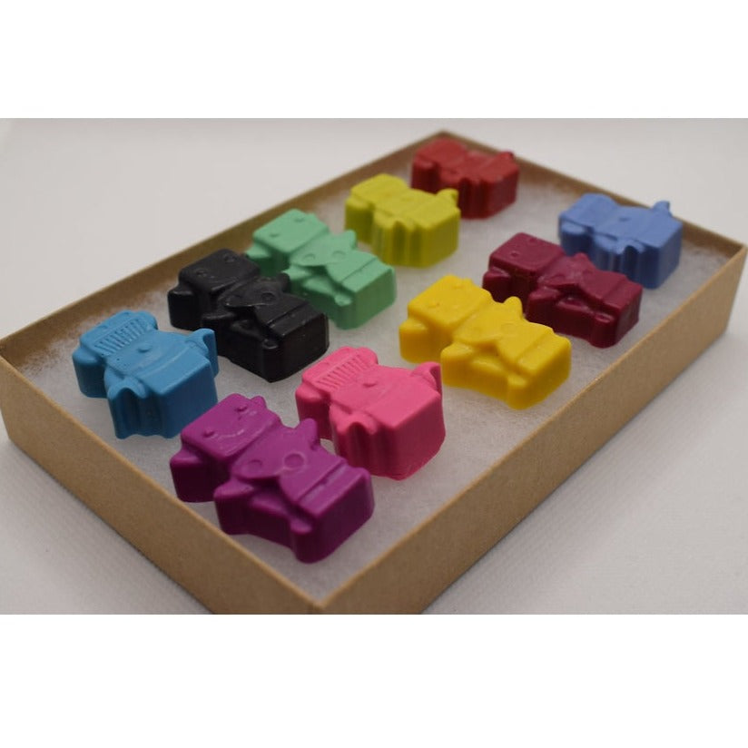 Beecrayative Beeswax Crayons - Small Robots - Box of 10