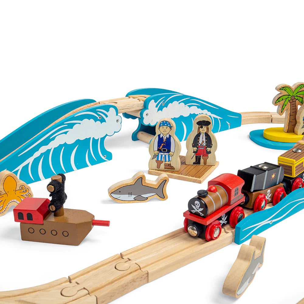 Bigjigs Rail Wooden Pirate Train Set