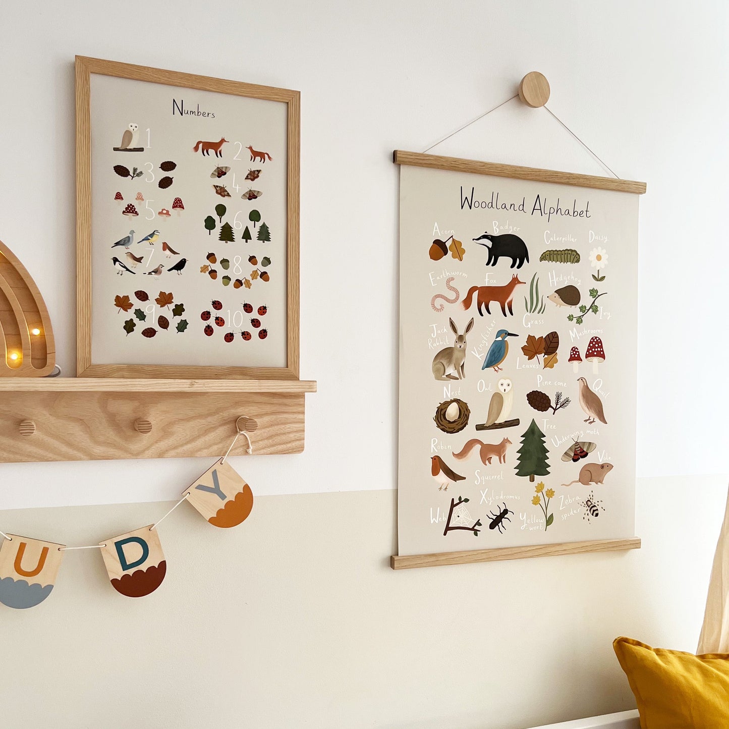 Kid of the Village Woodland Numbers Art Print - Stone