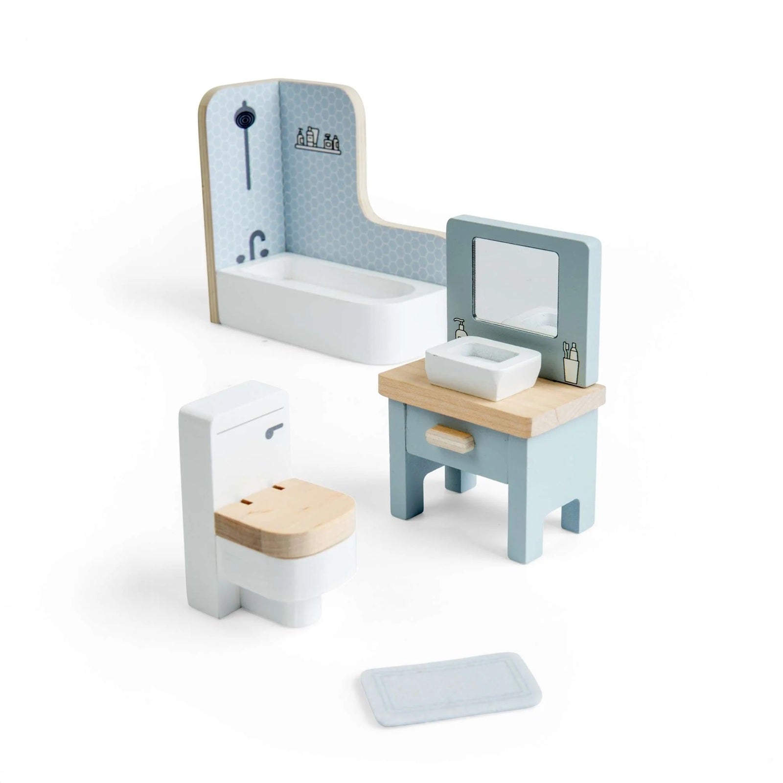 Bigjigs Wooden Doll Bathroom Set