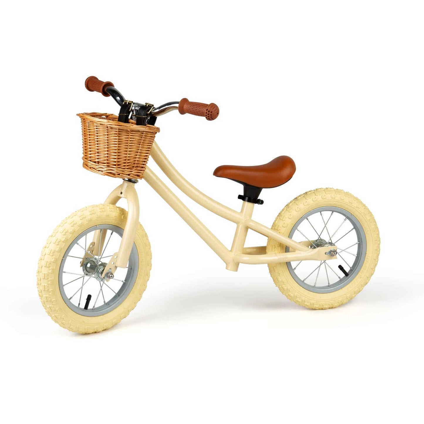 Bigjigs Balance Bike with Basket - Cream