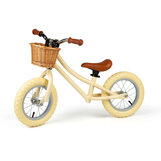 Bigjigs Balance Bike with Basket - Cream