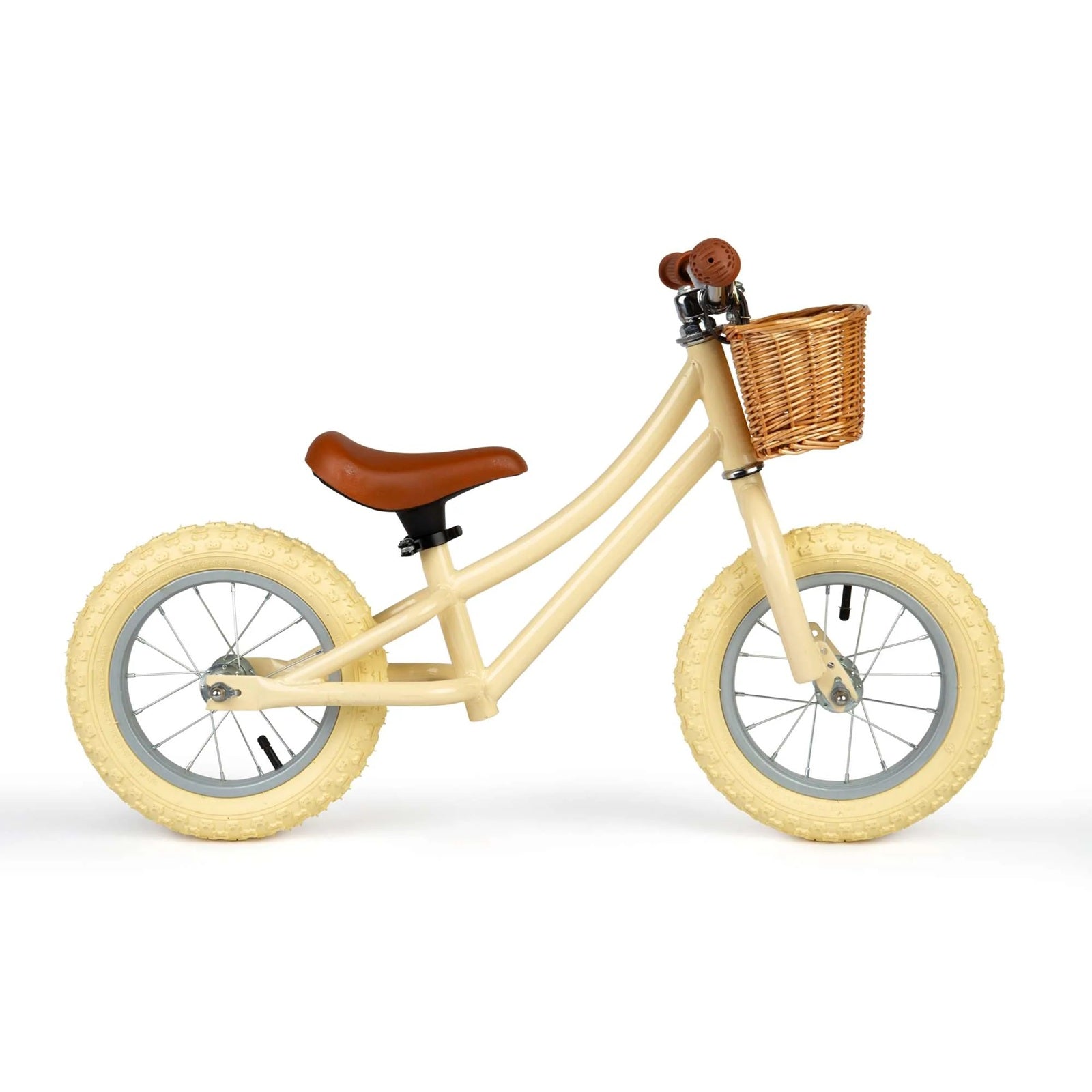 Bigjigs Balance Bike with Basket - Cream